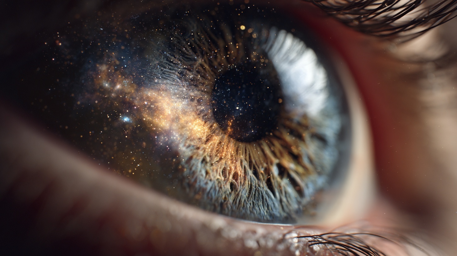 Eye reflecting the cosmos — A Love Letter to Humanity